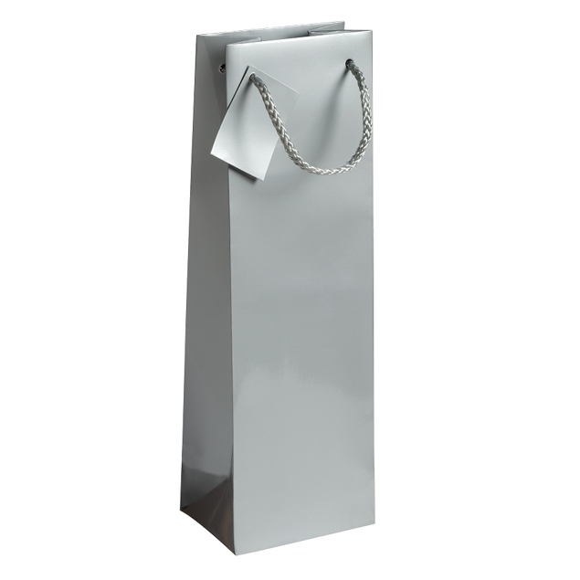 Show details for Bottle Giftbag Silver, 70cl to 75cl Picture of Bottle Giftbag Silver, 70cl to 75cl